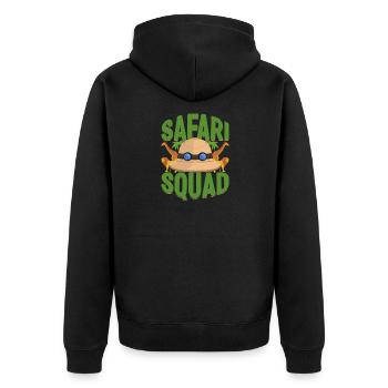 Safari Squad Africa Safari Holiday - Unisex Premium Organic Zip Hoodie - black - Back - Nico (187cm)