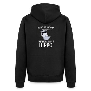 Tenue Hippo pour les enfants fans d’hippopotames - Veste à capuche bio Premium Unisexe - noir - Dos - Nico (187cm)