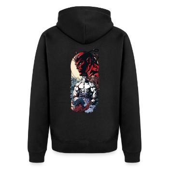 Hero of the Elements - Unisex Premium Organic Zip Hoodie - black - Back - Nico (187cm)