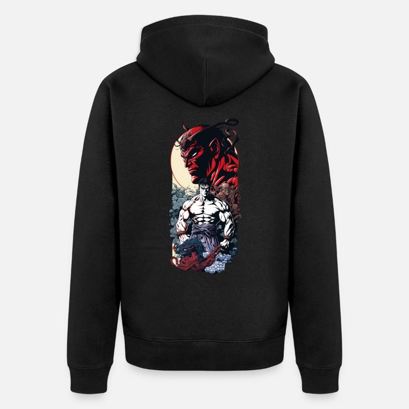 Héros des éléments - Veste à capuche bio Premium Unisexe - noir