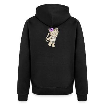 Bikini Katze Comic - Unisex Premium Bio Zip Hoodie - Schwarz - Hinten - Nico (187cm)