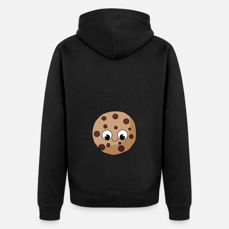 Biscuit biscuit avec visage - Veste à capuche bio Premium Unisexe - noir