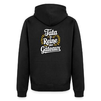 Tata la reine des gâteaux - Veste à capuche bio Premium Unisexe - noir - Dos - Nico (187cm)