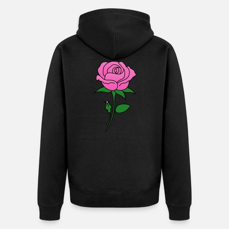 Rose rose - Veste à capuche bio Premium Unisexe - noir
