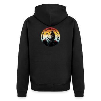Brazilian Jiu-Jitsu - Unisex Premium Bio Zip Hoodie - Schwarz - Hinten - Nico (187cm)