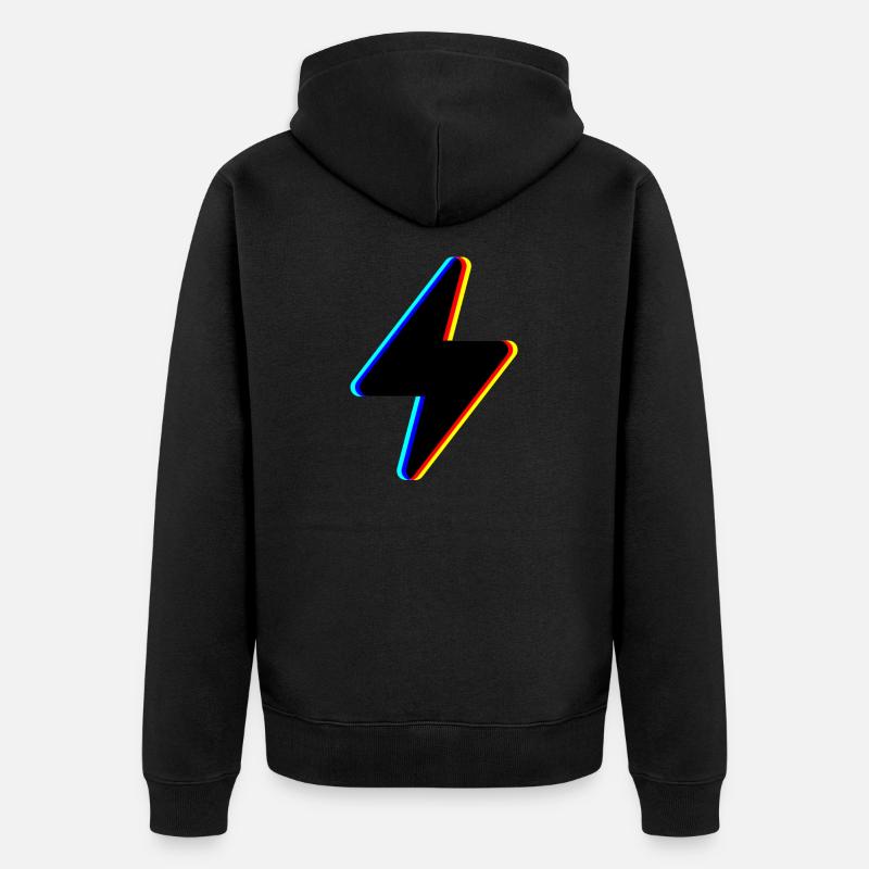 blitz strom symbol logo - Unisex Premium Bio Zip Hoodie - Schwarz