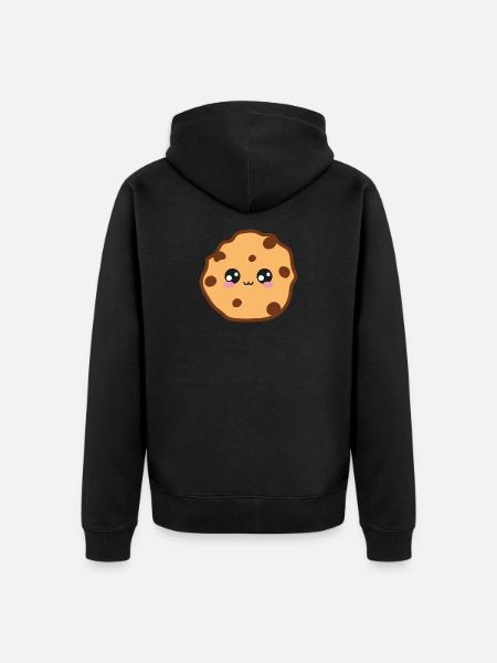 Cookie Schattige Kawaii - Uniseks Premium bio ziphoodie - zwart