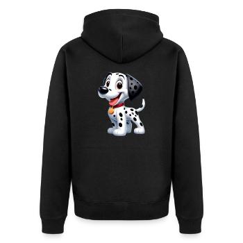 Dalmatiner 3 - Unisex Premium Bio Zip Hoodie - Schwarz - Hinten - Nico (187cm)
