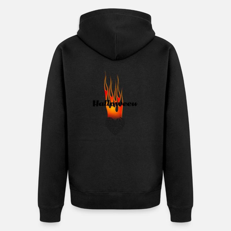HALLOWEEN - SÜSSES ODER SAURES - Unisex Premium Bio Zip Hoodie - Schwarz