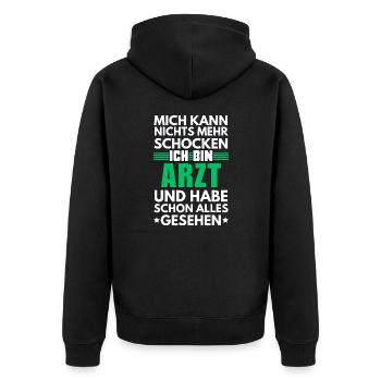 Médecin non choquable - Veste à capuche bio Premium Unisexe - noir - Dos - Nico (187cm)