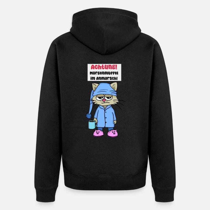 Grognement matinal - Veste à capuche bio Premium Unisexe - noir