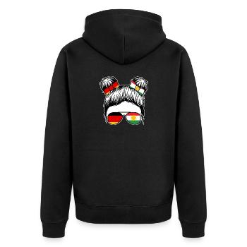 Kurds Germany Kurdistan - Unisex Premium Organic Zip Hoodie - black - Back - Nico (187cm)