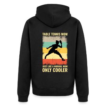 Tischtennis Tischtennis Mama Mütter Tag Vintage - Unisex Premium Bio Zip Hoodie - Schwarz - Hinten - Nico (187cm)