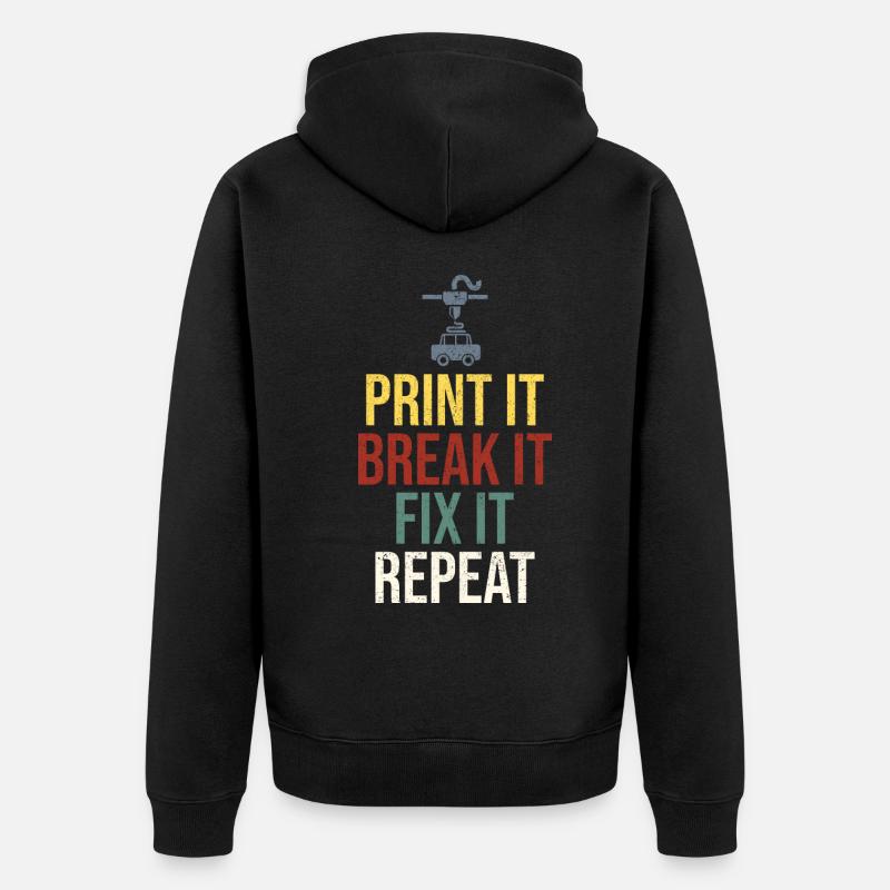 3D Printer 3D Printing - Unisex Premium Organic Zip Hoodie - black