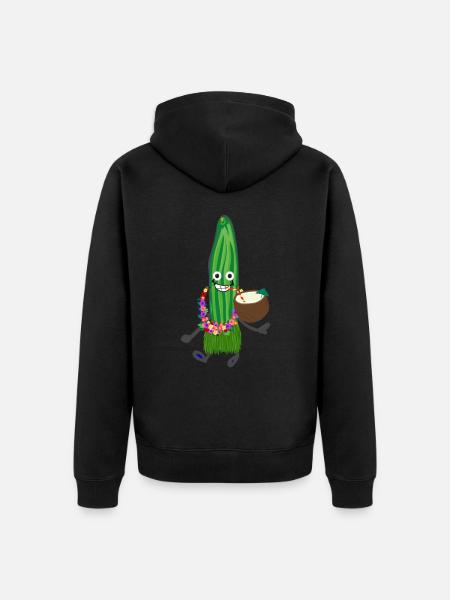 cucumber, hawaii,vacation,coconut,aloha - Unisex Premium Organic Zip Hoodie - black