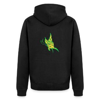 Or vert papillon de nuit - Veste à capuche bio Premium Unisexe - noir - Dos - Nico (187cm)