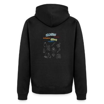 Wandern-Berge-Camping Equipment - Unisex Premium Bio Zip Hoodie - Schwarz - Hinten - Nico (187cm)