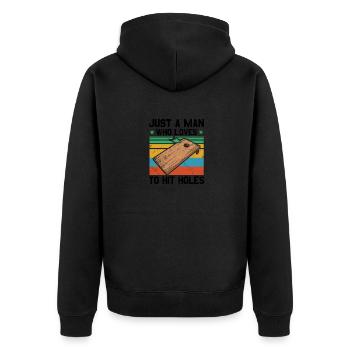Cornhole - Unisex Premium Bio Zip Hoodie - Schwarz - Hinten - Nico (187cm)