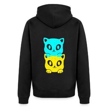 Ukraine Cats Cat Kittens Pets - Unisex Premium Organic Zip Hoodie - black - Back - Nico (187cm)