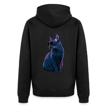 Sonnenbrille für Russisch Blaue Katze Geschenk - Unisex Premium Bio Zip Hoodie - Schwarz - Hinten - Nico (187cm)