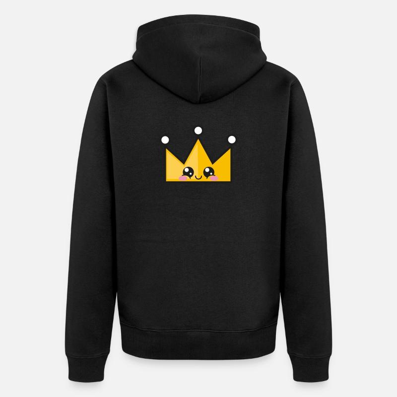 Doux couronne dessin - Veste à capuche bio Premium Unisexe - noir
