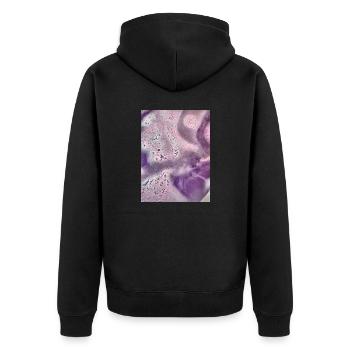 Abstract World - Unisex Premium Organic Zip Hoodie - black - Back - Nico (187cm)