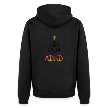 ADHD - Unisex Premium Organic Zip Hoodie - black - Back - Nico (187cm)