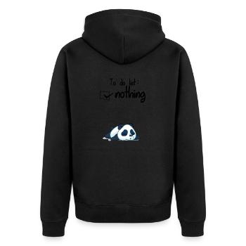 The list of things to do: nothing. Sleeping panda - Unisex Premium Organic Zip Hoodie - black - Back - Nico (187cm)