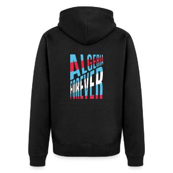 Algeria forever - Unisex Premium Organic Zip Hoodie - black - Back - Nico (187cm)