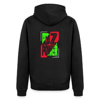 Dz power gift for an Algerian - Unisex Premium Organic Zip Hoodie - black - Back - Nico (187cm)