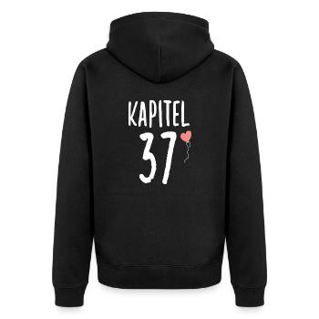 Geburtstagsgeschenk für Frauen Herz 37 Geburtstag - Unisex Premium Bio Zip Hoodie - Schwarz - Hinten - Nico (187cm)