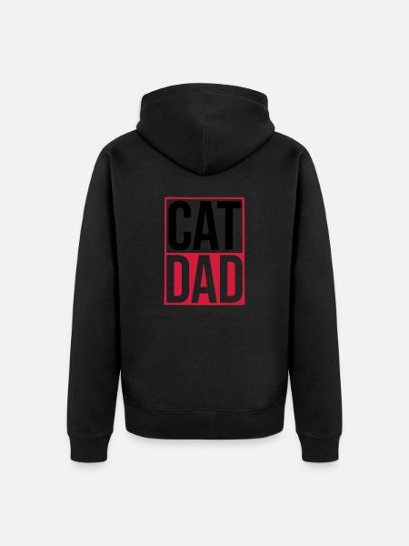 Cat Dad Logo Shield - Unisex Premium Organic Zip Hoodie - black