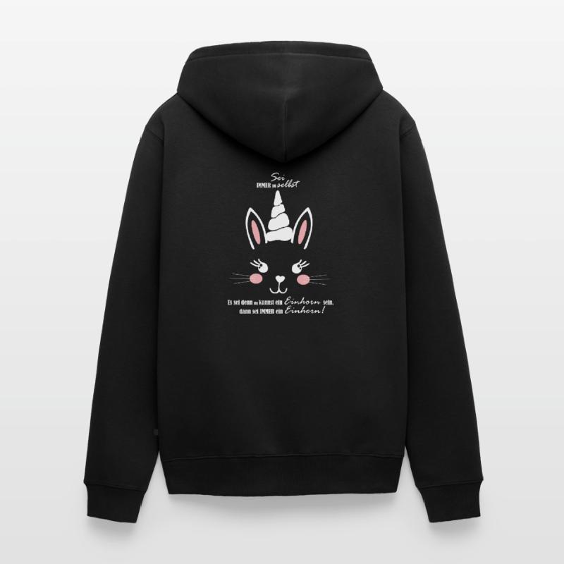 Hase oder Einhorn, oder ein Mischling -Unicorn Unisex Premium Bio Zip Hoodie