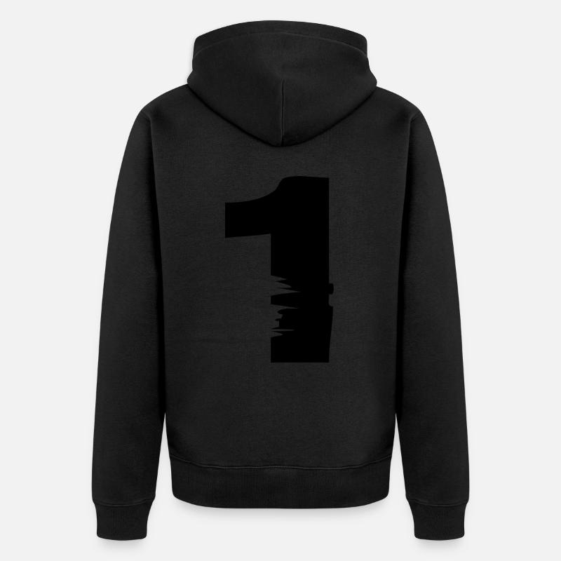 1 chiffre - Veste à capuche bio Premium Unisexe - noir
