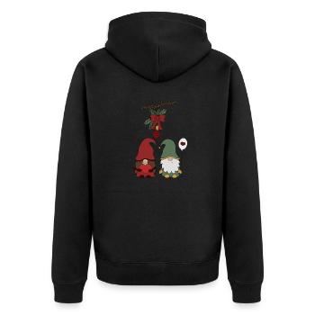 wichtel - Unisex Premium Bio Zip Hoodie - Schwarz - Hinten - Nico (187cm)