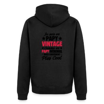 Je suis un papy vintage / cadeau humour papy - Veste à capuche bio Premium Unisexe - noir - Dos - Nico (187cm)