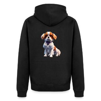 Cavalier King Charles Dog - Cavalier King Charles - Unisex Premium Organic Zip Hoodie - black - Back - Nico (187cm)