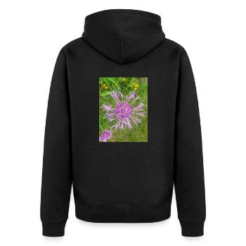 greater knapweed also centaurea Centaurea scabiosa - Unisex Premium Organic Zip Hoodie - black - Back - Nico (187cm)