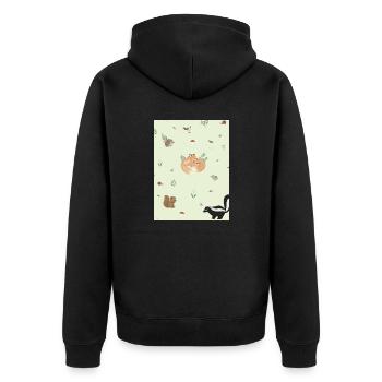 Animaux forêt - Veste à capuche bio Premium Unisexe - noir - Dos - Nico (187cm)