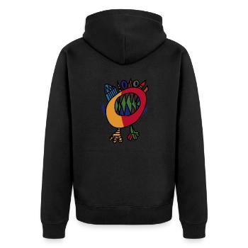 painted crystal Monster - Unisex Premium Bio Zip Hoodie - Schwarz - Hinten - Nico (187cm)