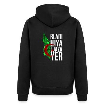 Bladi hiya ljazayer polygon fennec - Unisex Premium Organic Zip Hoodie - black - Back - Nico (187cm)