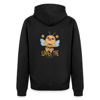Spring, Summer, Bumblebee, Flowers, Beekeeper Gift - Unisex Premium Organic Zip Hoodie - black - Back - Nico (187cm)