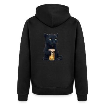 Black Panther boit un verre de bière - Veste à capuche bio Premium Unisexe - noir - Dos - Nico (187cm)
