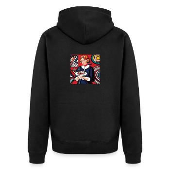 MRS. CUPCAKE - Unisex Premium Bio Zip Hoodie - Schwarz - Hinten - Nico (187cm)