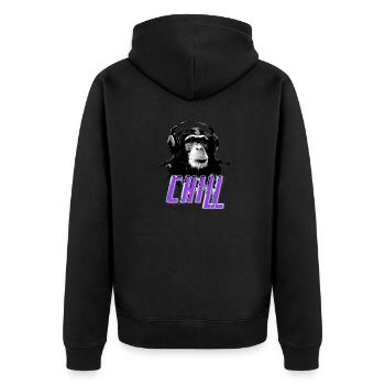 Chill Gorilla - Unisex Premium Organic Zip Hoodie - black - Back - Nico (187cm)