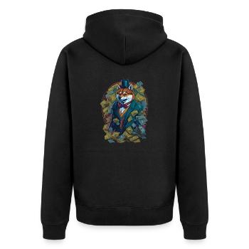 Dogecoin Shiba Inu Crypto Meme Coin - Unisex Premium Organic Zip Hoodie - black - Back - Nico (187cm)
