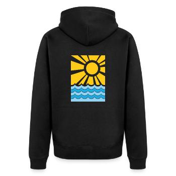 Sommer - Unisex Premium Bio Zip Hoodie - Schwarz - Hinten - Nico (187cm)