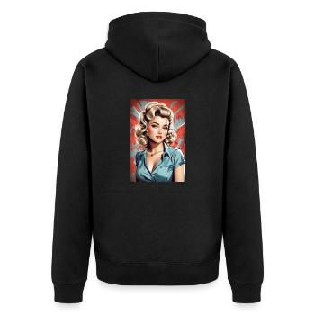 Pinup - Unisex Premium Organic Zip Hoodie - black - Back - Nico (187cm)