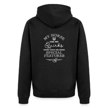 Mon cheval n’a pas de bizarreries, ce sont des caractéristiques spéciales - Veste à capuche bio Premium Unisexe - noir - Dos - Nico (187cm)