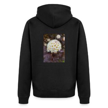 Neunrinde Blasenspiere Physocarpus capitatus - Unisex Premium Bio Zip Hoodie - Schwarz - Hinten - Nico (187cm)